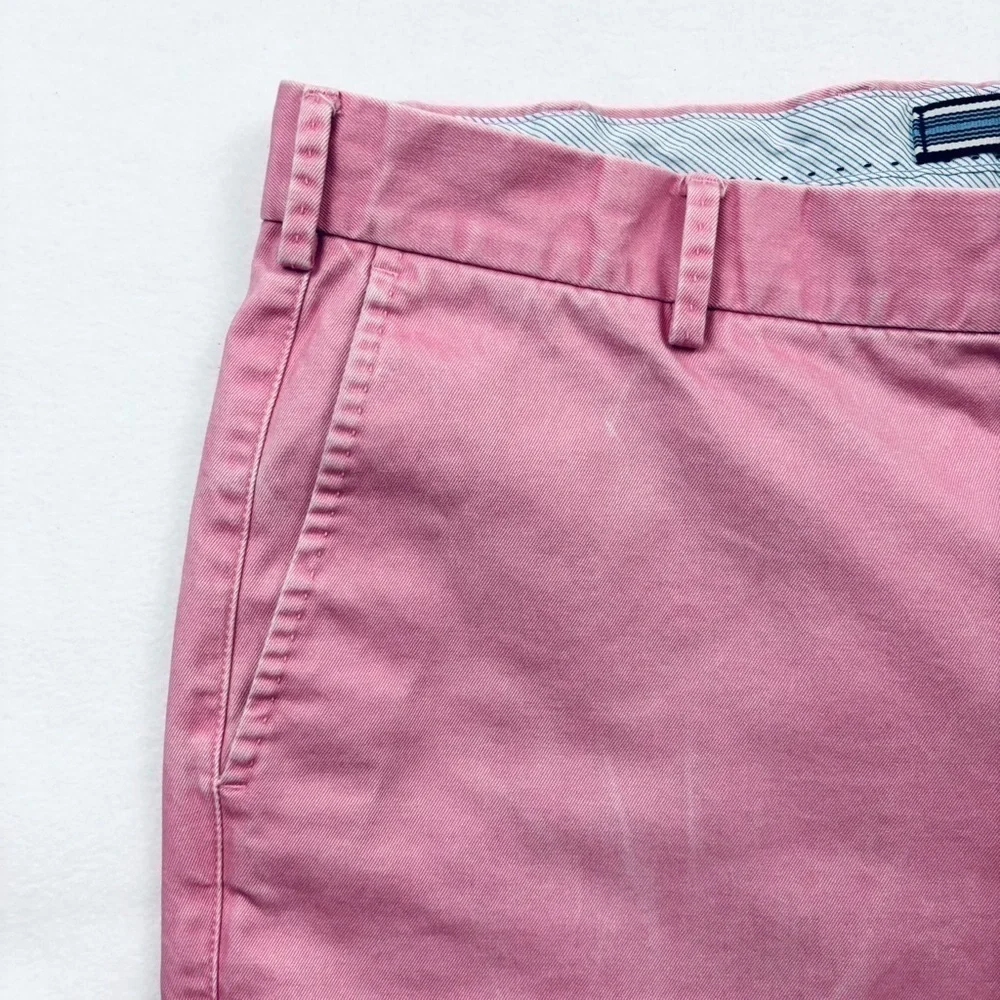 Peter Millar Pink Flat Front Chino Golf Walking‎ Cotton Shorts Size 36